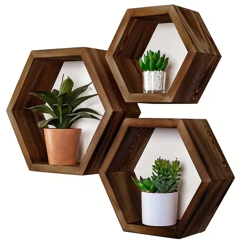 Hexagonale Wandregale (3 Stück)
